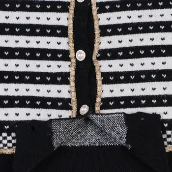 Jauno modes svītrainu džemperi, jakas apaļu kakla sieviešu džemperis mētelis rudens ziemas