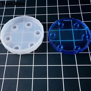 Jauno Radošo Mini Sveķu Galda Pelējuma Silikona Veidnē Epoksīda Pelējuma Izstāde Tabula Pelējuma Diy Crafting Rīki(Pelējuma Tikai)
