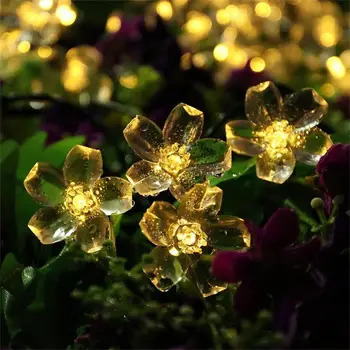 Jauno Saules String 50 Gaismas LED Ziedu Ūdensizturīgs String Pasaku Ziemassvētku Eglītes Gaismas Pusi, Kāzu Jauno Gadu Apdare, Garland