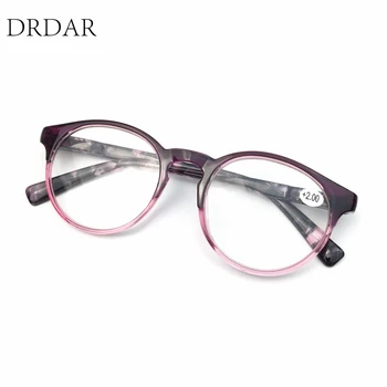 Jauno Sieviešu Lasīšanas brilles 6806 purpura Rozā Kārtas Liels rāmis modes Hyperopia brilles Pavasara kāju +125 +225 +275..+400