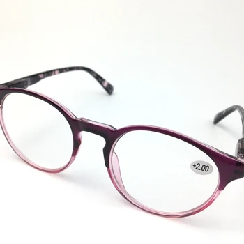 Jauno Sieviešu Lasīšanas brilles 6806 purpura Rozā Kārtas Liels rāmis modes Hyperopia brilles Pavasara kāju +125 +225 +275..+400
