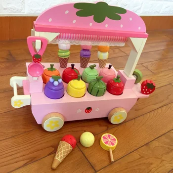 Jauns 1 Set Koka Rotaļlietas Izlikties, Spēlēt Rotaļlietas Simulācijas Magnētisko Saldējums Krāsains Virtuves Pārtikas Bērnu Un Zīdaiņu Rotaļlietas, Pārtikas Dzimšanas Dienas Dāvanu D2