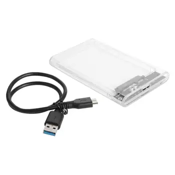 Jauns 2.5 collas Pārredzamu HDD, SSD Gadījumā, SATA III USB 3.0 Cieto Disku Disku Kamerā nodrošina Mobilo Ārējo cieto DISKU, par Portatīvo DATORU