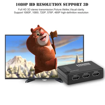 Jauns 5 In 1 No 5Port Video HDMI Pārslēdziet Selektora Ar CR2025 Baterijas Sadalītāja Komutatoru Hub & IS Tālvadības 1080p HDTV PS3 DVD