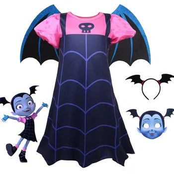 Jauns Anime Cosplay kostīmi Meitenēm Vampīru Kleitas tērpi Bērniem, Puse Kleita Meitenēm Ziemassvētku Drēbes Halloween Masku