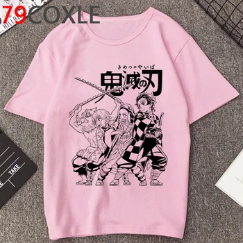Jauns Anime Demon Slayer Grafiskais T Krekls Japāņu Anime T Vīriešiem Kimetsu Nav Yaiba 90s Cool T-krekls Funny Multiplikācijas filmu Top Lakrosa Vīriešu