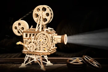 Jauns DIY Modeļu Veidošanas Komplekti Mehāniskās Modelis, 3D Koka Puzles Filmu Projektors Dārgumu Vilcienu Rotaļlietas Bērniem LG/LK/AM