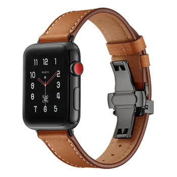 Jauns Dizains Īstas Ādas Watchband Apple Skatīties Band Series 5 4 3 2 1 Rokassprādzi Vīriešu/Sieviešu Ādas Siksna 40mm 44mm 38/42mm