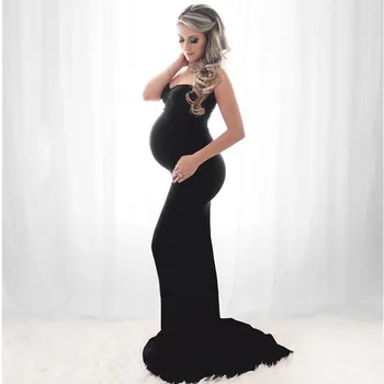 Jauns Dzemdību Kleitas Par Grūtniecību Grūtnieces Drēbes Maxi Kleita Sievietes Kāzu Kleita Seksīga Fotosesija Foto Aksesuāri Apģērbs