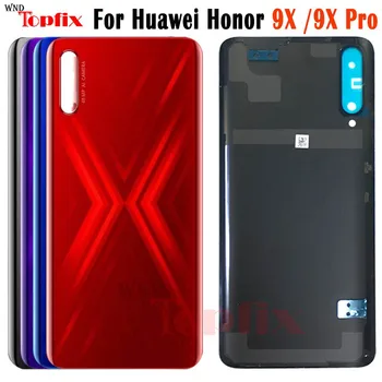 JAUNS Huawei honor 9x Atpakaļ Akumulatora Vāciņu Durvju Aizmugurējā Stikla Korpusa Gadījumā, Huawei honor 9X Pro Akumulatora Vāciņu, lietojot kameras objektīvs