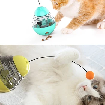 Jauns Interaktīvs Kaķu Barība Ārstēt Bumbu Bļodā Rotaļlietas Funny Pet Kratot Noplūdes Pārtikas Konteiners Kaķu Lēni Barības Akrobāts Puzzle Izmantot Rotaļlietas