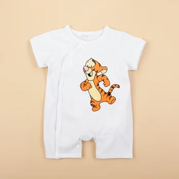 Jauns Mazulis, zēns, meitene, Kombinezonus Kokvilnas Mīksta Jaundzimušo īsām piedurknēm vasaras jumpsuit Jauki karikatūra tiger bērnu apģērbs, apģērbu Jumpsuit