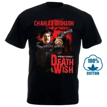 Jauns Melnais Deathwish T-Krekls Charles Bronson Michael Uzvarētājs Filmu Tee Vigilante