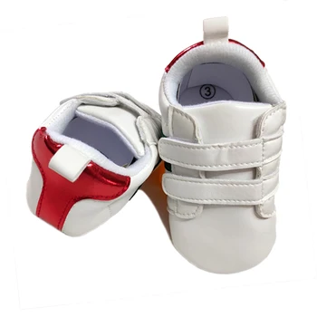 Jauns Modes Zīmols jaundzimušo bērnu kurpes, sarkans balts Unisex Velcro Plāksteris mokasīni jaunu piedzimst mazulis, zēns, meitene toddler kurpes