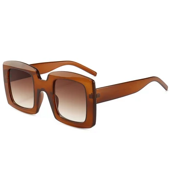 Jauns Retro Laukumā Saulesbrilles Sieviešu 2019 Zīmola Dizainere Lielgabarīta Saules Brilles Modes Sieviešu Slīpums Toņos Oculos UV400