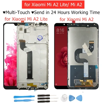 Jauns Xiaomi Mi A2 Lite/ Mi A2 LCD Displejs Ekrānā Pieskarieties + Karkasa Montāža LCD Displejs, Touch Screen Remonts Rezerves Daļas