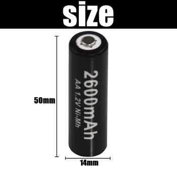 Jauns yeckpowo AA baterijas 2600 mAh akumulators 1.2 V Ni-MH 2A baterijas piemērots pulksteņi, pelēm, caculators,rotaļlietas