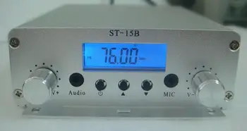 Jaunu 15W 76MHz-108MHz FM apraides raidītājs ST-15B stereo PLL fm radio apraides stacijas