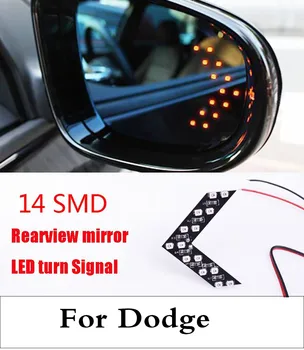 Jaunu 2017 14SMD LED Bultiņas Panelī Auto sānskata Spoguļi Indikators, Pagrieziena Signāla Gaismu Dodge Journey Magnum Nitro Stratus Viper