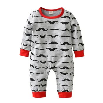Jaunu 2020. gadam, Modes puiku drēbes ar garām piedurknēm Karikatūra bārdu zīdaiņu toddler jumpsuit gadījuma Tērpiem, jaundzimušo bērnu drēbes meitenei
