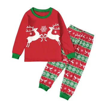 Jaunu 2021. gada Rudenī Cute Ziemassvētku Drēbes Atpūtas Elk Drukāšanas Zīdaiņu Meitenes Apģērbu, Mājās, Bērnu Kostīmi 1-6 Gadiem Zīdaiņu Zēns Komplekts