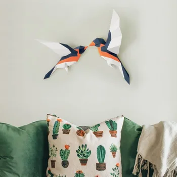Jaunu 3D Papīra Paraugs Mīlestības Putni, Mūsdienu Lakonisks interjera Sienu Apdarei Mīklas DIY Papercrafts Izglītojošas Rotaļlietas Bērniem