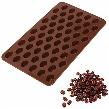 Jaunu 55 Dobumā Mini Kafijas Pupiņām, Šokolādes Pelējuma DIY Silikona Veidne Cukura Konfektes Pelējuma Bakware Cepšanas Paplātes Kūka Dekori ēdienu gatavošana Rīks