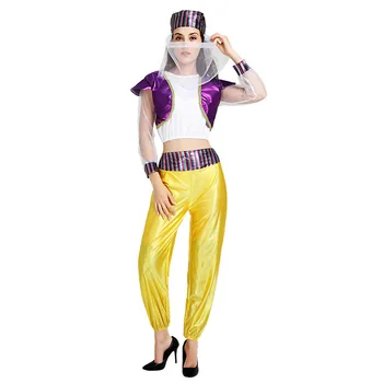 Jaunu Aladins un burvju lampu Aladin& Jasmīns Princese Cosplay Kostīmi Pieaugušajiem/Sieviešu/Grils Skatuves un Deju Ģimenes Drēbes Uzvalku