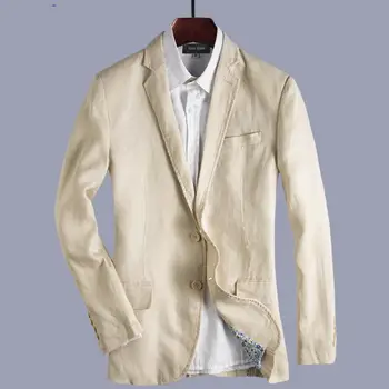 Jaunu arrivla modes vīriešu rudens Pavasara Vasaras Veļa Kokvilnas Uzvalks Vīriešiem Plānas Mens Casual Žaketi augstas kvalitātes plus izmērs M L XL 2XL 3XL