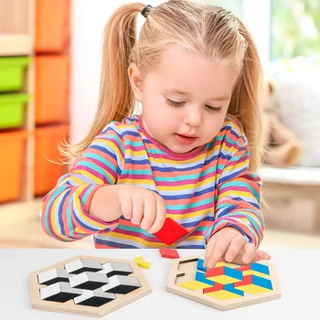 Jaunu Bērnu Koka 3D Puzle Gudrs Valdes Montessori Bērnu Izglītības Mācību Rotaļlietas Bērniem Ģeometriskas Formas Rotaļlieta, Mīklas,