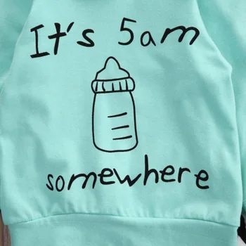 Jaunu Gadījuma ASV Jaundzimušo Bērnu Bērni, Zēns, Meitene Drēbes ar garām Piedurknēm ar Kapuci Topi, T-krekls+Bikses Apģērbs, Komplekts