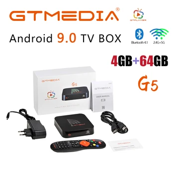 JAUNU GTMEDIA G5 Android 9.0 Smart TV KASTĒ S905X2 4G 64G Set Top Box 4K 3D H. 265 Wifi BT4.0 OTA Android kaste