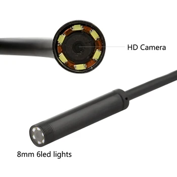 Jaunu HD WIFI 8MM 720P 1/2/5m Kabeli Ūdensizturīgs Endoskopu Inspekcijas Kamera, Android vai IOS Mini Kameras Automašīnas Pārbaudes Endoskopiskās