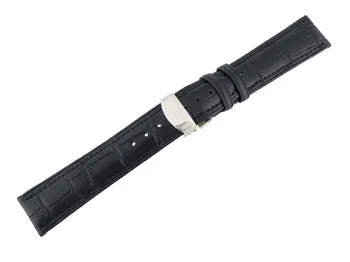 Jaunu Ierodas watchband Dizaina Izturīgs 12,16,18,20,22,24 mm Īstas Ādas Aproce Deployant Siksna Skatīties Joslas Melna kafija baltā