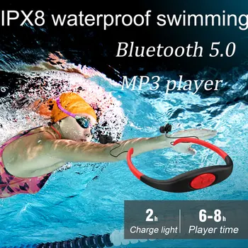 Jaunu IPX8 Bluetooth Austiņas ar FM Stereo Austiņas Ūdensizturīgs Peldēšana Austiņas Mini Sporta Bezvadu Austiņas Mp3 Atskaņotājs 8GB