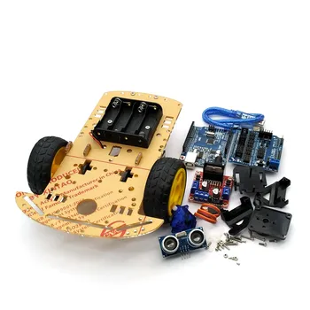 Jaunu Izvairīšanās Izsekošanas Mehānisko Gudrs Robots Automašīnas Šasijas, Komplekta Ātrums Encoder Akumulatora Kaste 2WD Ultraskaņas Modulis Arduino Komplekts