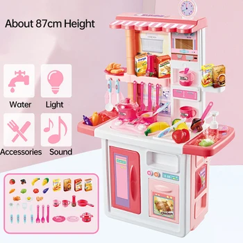 Jaunu KARSTĀ Bērniem Lielā Virtuves Komplekts Izlikties, Spēlēt Rotaļlietas Ēdienu Miniatūras Play Do Māju Izglītības Rotaļlieta Dāvana Meitene Mazulis D133