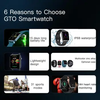 Jaunu KOSPET GTO Smart Skatīties Vīriešiem, Fitnesa Tracker ūdensizturīgs Pulkstenis Sievietēm Bluetooth Sporta Smartwatch bērniem IOS Android Tālrunis