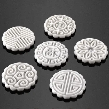 Jaunu Kūka Virzuli Dizaina Plastmasas Mēness Kūka Pelējuma 50 Gramu Kārtas Ķīnas Mooncake Pelējuma DIY Virtuves Konditorejas izstrādājumu Cepšanas Rīki 6 Zīmogs