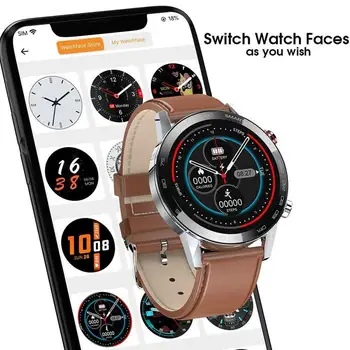 Jaunu L16 Smart Skatīties Vīrieši IP68 Ūdensnecaurlaidīga Vairākas Sporta Režīmā sirdsdarbība Laika Prognoze Bluetooth Smartwatch