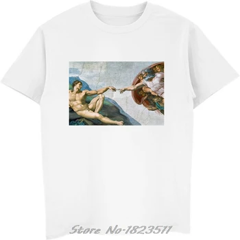 Jaunu Mikelandželo Cappella Sistina T Krekls Vīriešiem Harajuku Ulzzang Tumblr T-krekls Modes Vintage T Vīrietis Gadījuma t-veida Topi