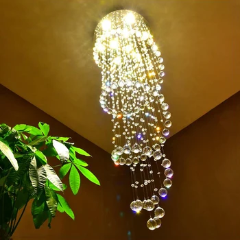 Jaunu, Modernu LED K9 Kristāla Lustra, Villa, Luksusa Kristāla Lustra Dubultā Kāpnes Lampas Dzīvojamā Istabā Gaismas