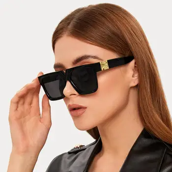 Jaunu Modes Zīmolu Saulesbrilles, Vīriešu, Sieviešu Laukumā UV400 Braukšanas Eyewear Zīmola Dizainere Luksusa, Saules Brilles Vintage Gafas Feminino