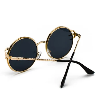 Jaunu Nagu Dizainers Saulesbrilles Vīriešiem un Sievietēm Retro Modes Saules Brillēm, Apaļas Metāla Unisex Sunglass UV400 Oculos de Sol
