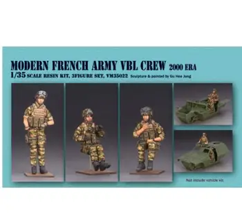 Jaunu Nesamontēti 1/35 Mūsdienu franču Armijas Apkalpes Sveķu Komplekts DIY Rotaļlietas Unpainted sveķu modelis