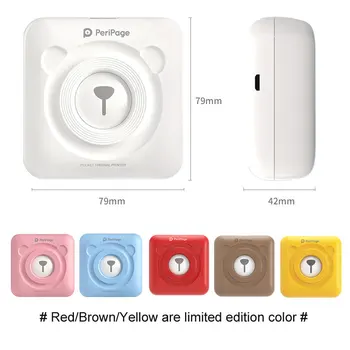Jaunu peripage A6 mini kabatas printeris, bluetooth siltuma foto printeri sarkana brūna dzeltena mobilo tālruni Android, IOS ceļojumu dāvana