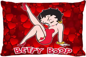 Jaunu Pielāgotu Betty Boop Spilvendrāna Zippered Taisnstūra Spilvena Segums Gadījumos Lielums 45X35cm,40x60cm,45X75cm,50X75cm(Divas puses)