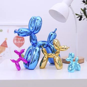 Jaunu spīdīgu balonu suns statuja simulācijas suns dzīvnieku mākslas skulptūru sveķu amatniecības home decoration accessories