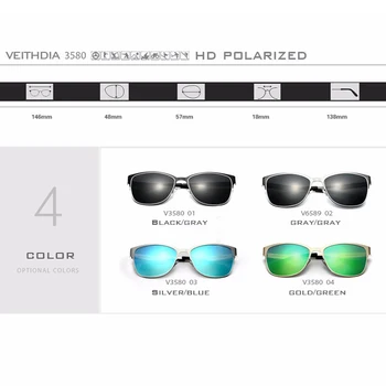 Jaunu VEITHDIA Polarizētās Zīmola Dizaineru Saulesbrilles Vintage Vīriešu, Sieviešu, Saules Brilles Briļļu gafas oculos de sol masculino 3580