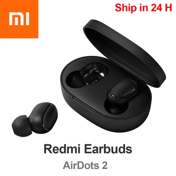 JAUNU Xiaomi Redmi AirDots 2 Bezvadu Bluetooth 5.0 Uzlādes Austiņas In-Ear stereo bass Ar Mic Handsfree Mi Earbuds AI Kontrole